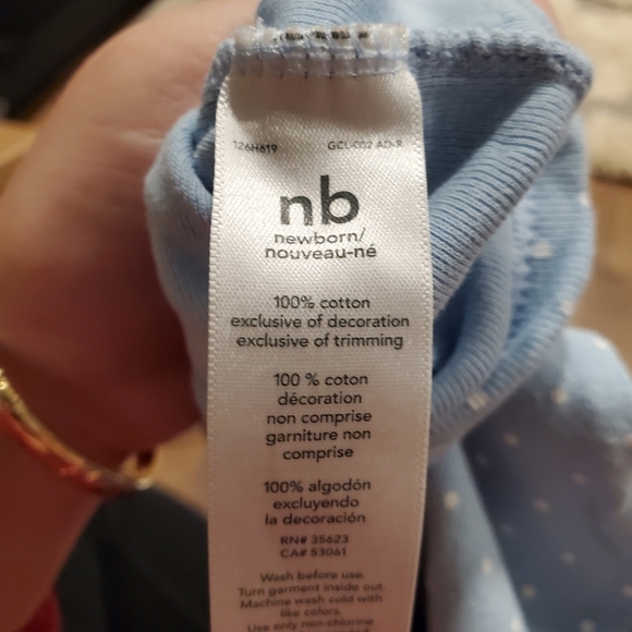 Carters 3 Cotton Polka Dots Bodysuits Baby Girl Short Sleeves Blue Red Gray NB - Picture 4 of 9